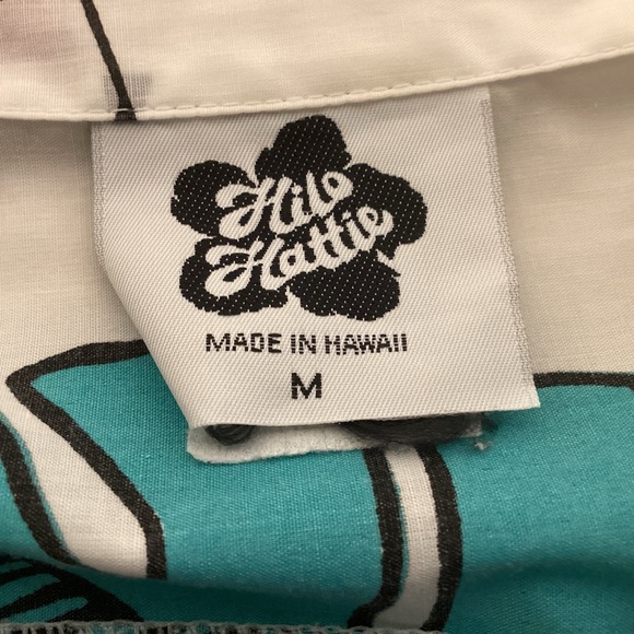 Vintage 80s Hilo Hattie Women’s Hawaiian Shirt White WithTropical Floral Design - Picture 7 of 11